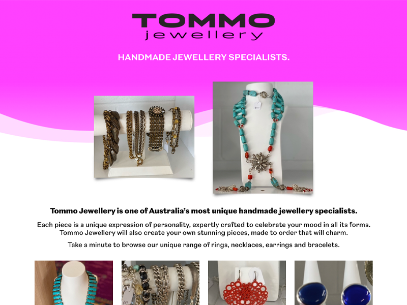 Tommo Jewellery Landing Page